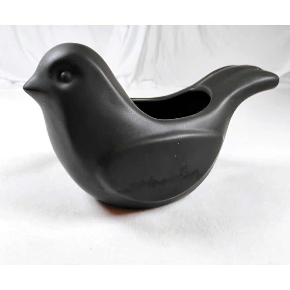 Unbranded Black Ceramic Bird Planter Sculptural Whimsical Minimalist